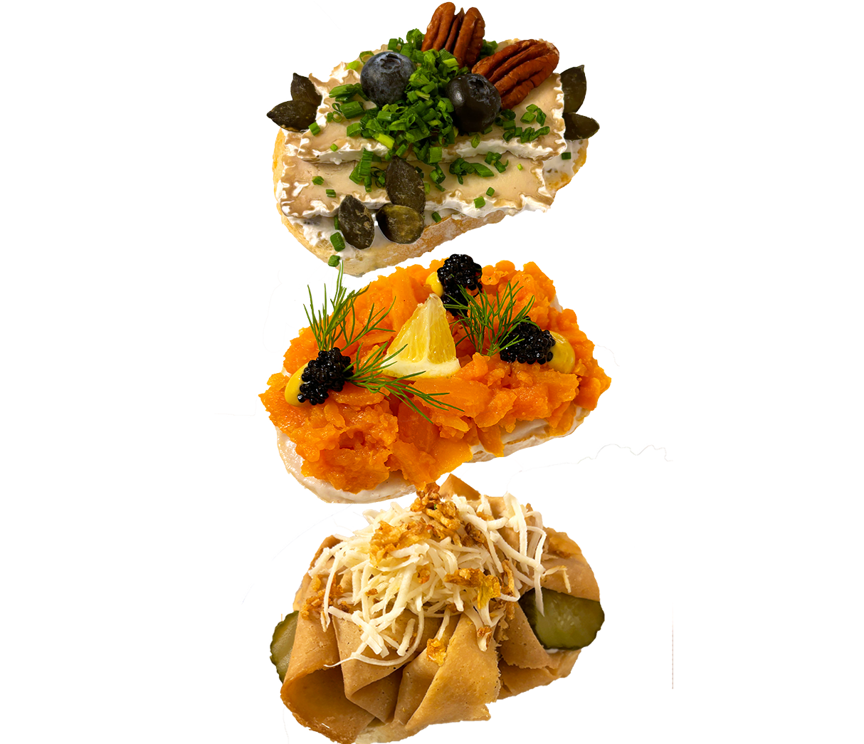 Genussmomente im Trio - 3 Gourmetbrötchen gemischt im Karton